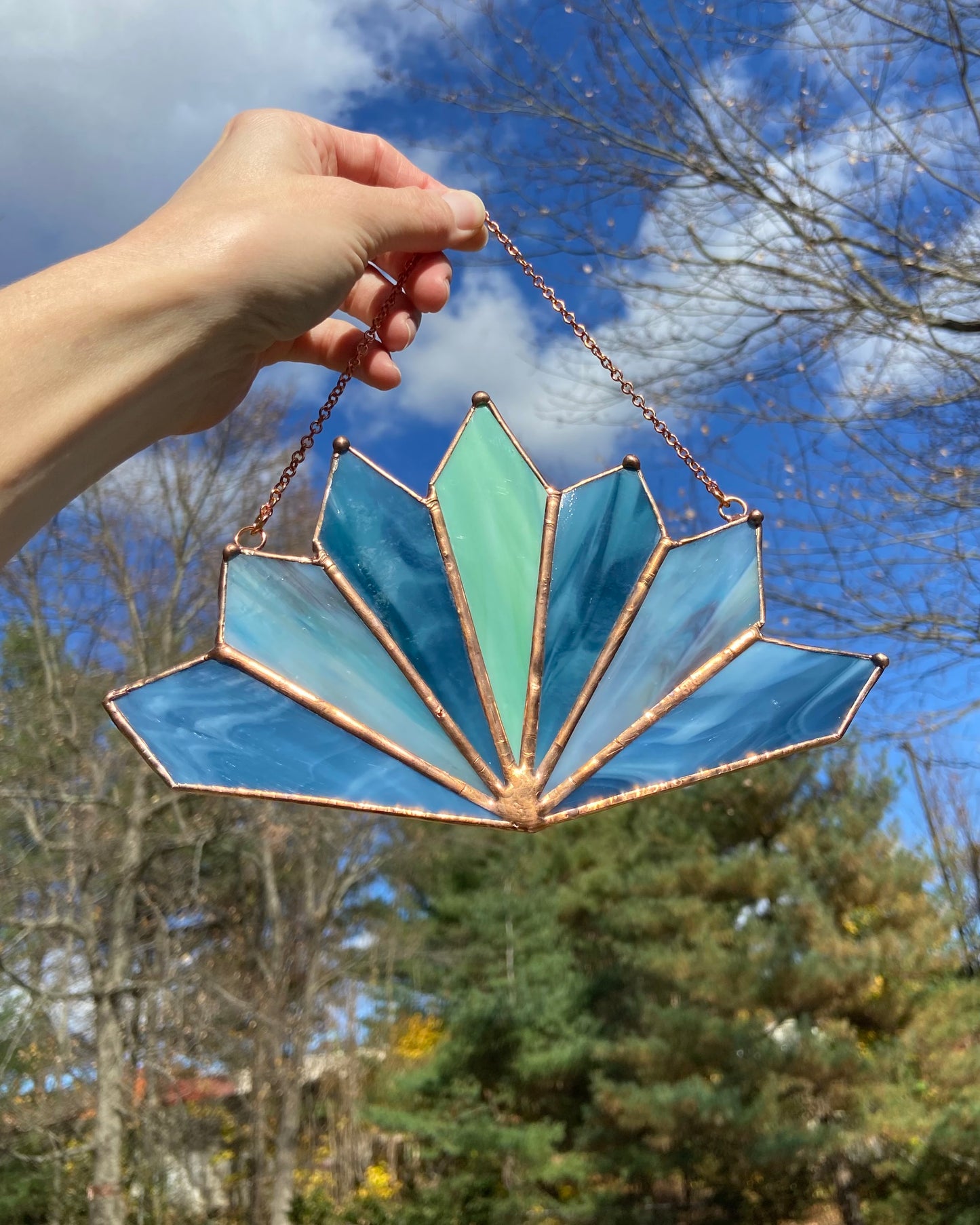 Ocean Blue Lotus Suncatcher #4