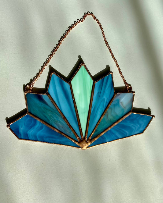 Ocean Blue Lotus Suncatcher #3