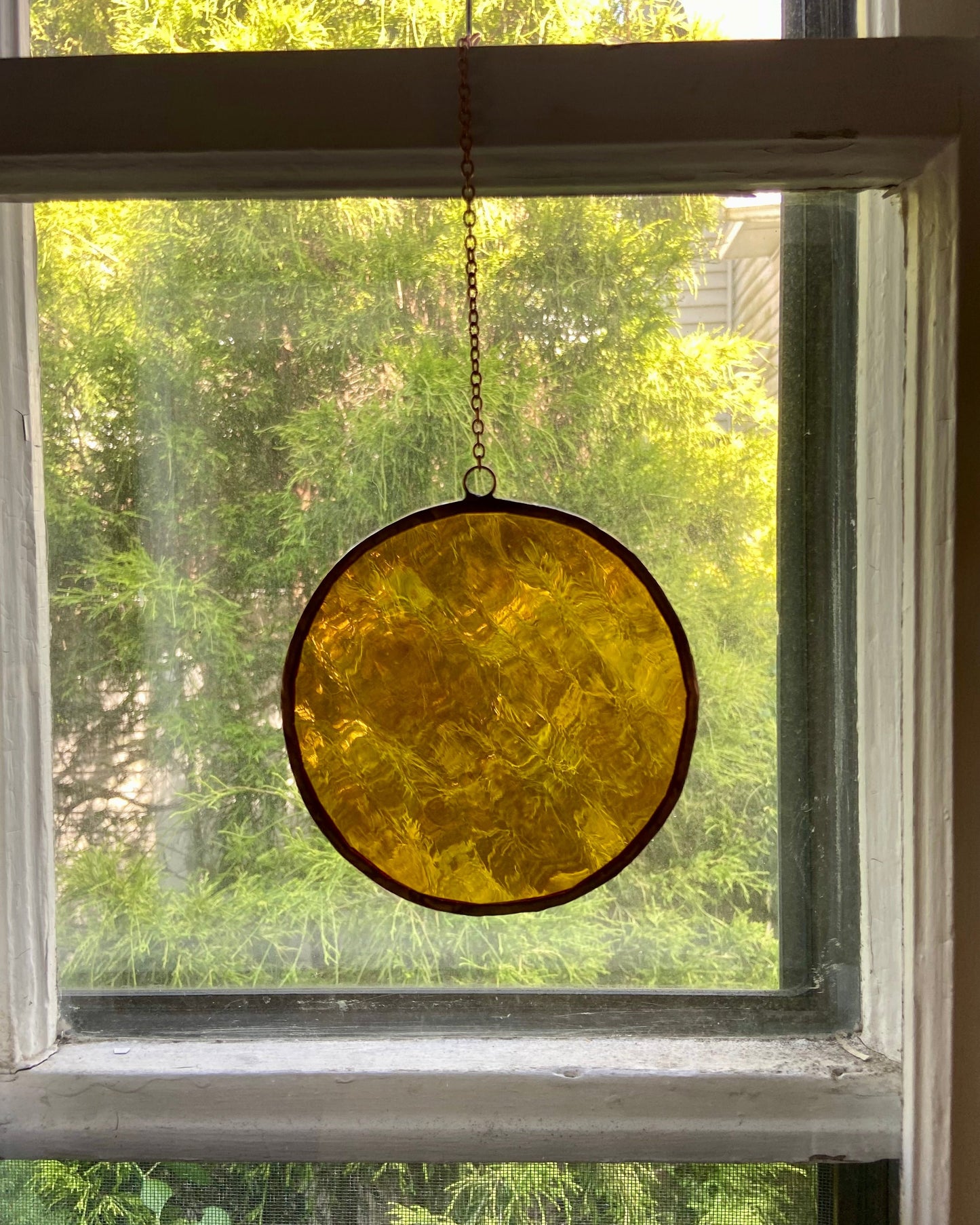 Orange Stained Glass Suncatcher