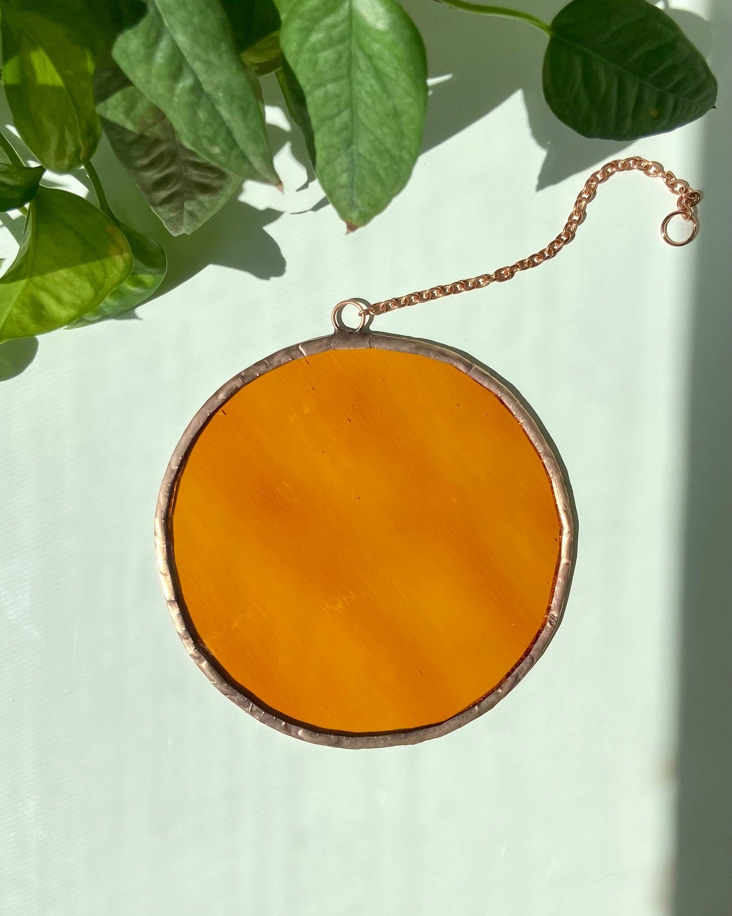 Orange Stained Glass Suncatcher