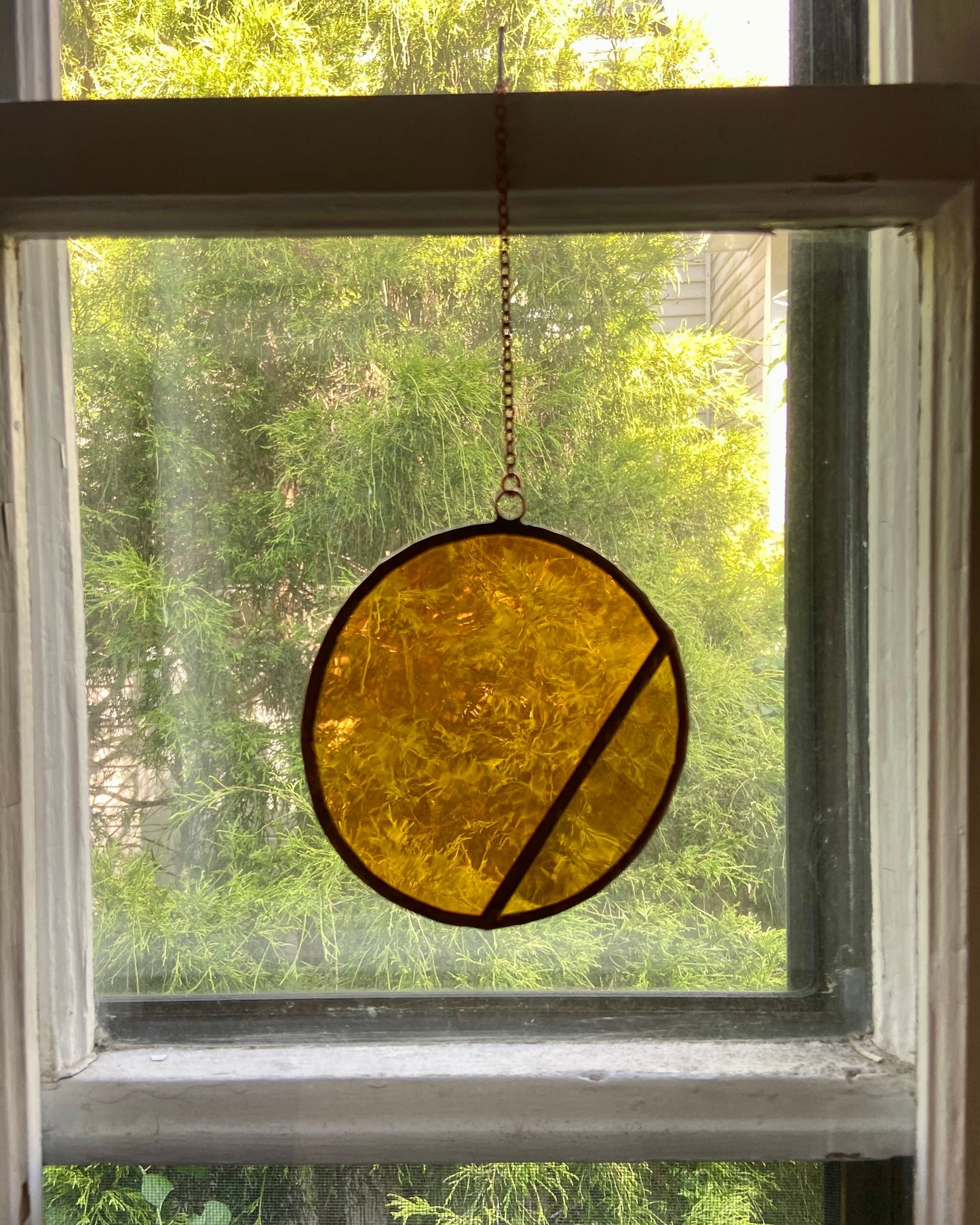 Orange & Orange Stained Glass Suncatcher